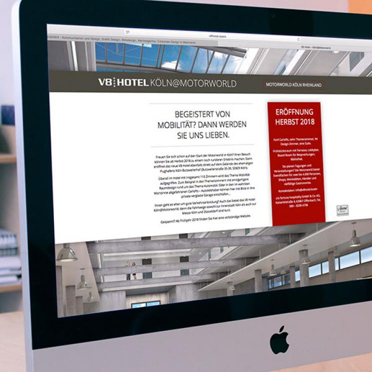 Website V8-Hotel Köln