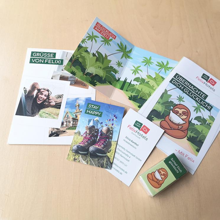 Felix Hotels Postkarte, Visitenkarte, Werbegeschenk